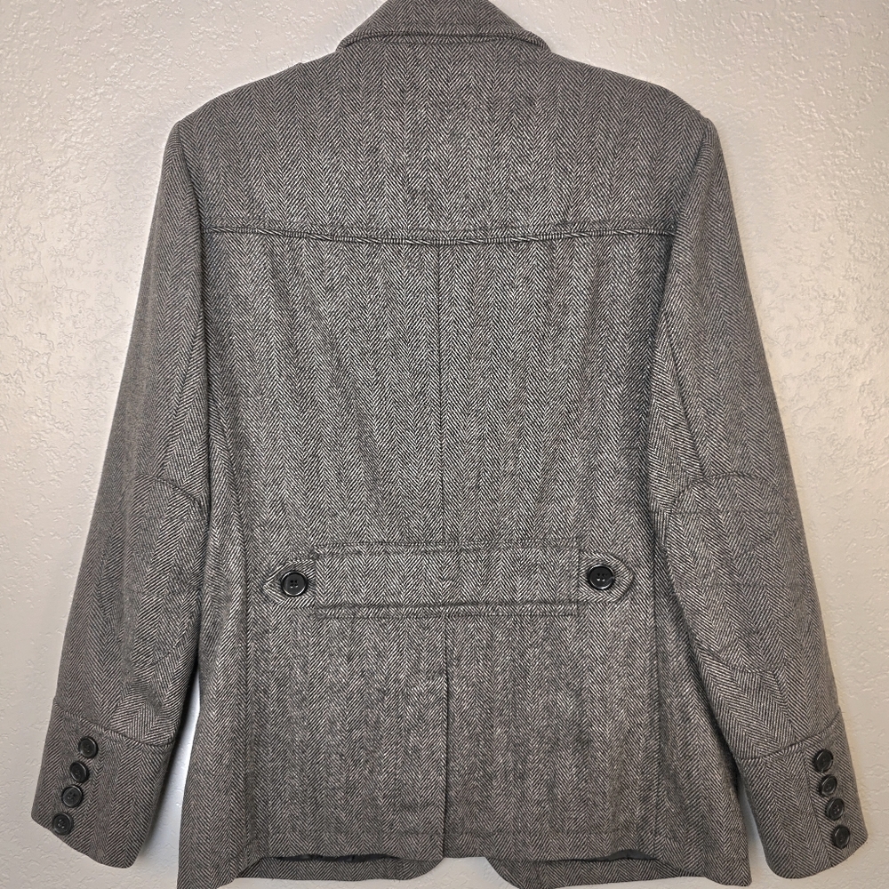 H&M Gray Wool Button Jacket - Military Preppy Peacoat - Men's 40R - Picture 7 of 17
